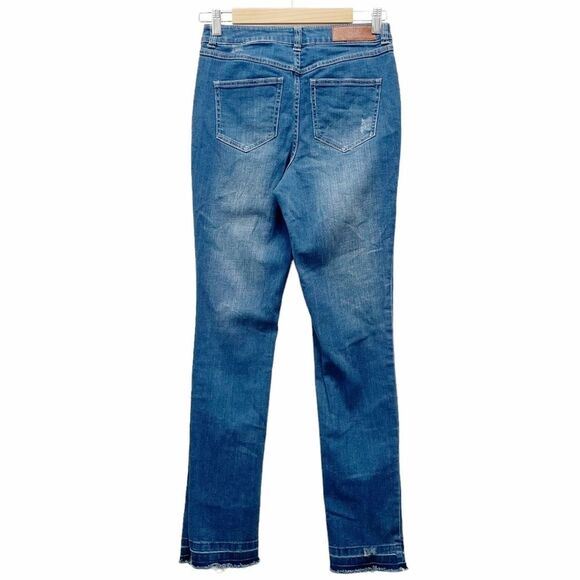 Peace Love World Girlfriend Jeans Front Slit Straight Medium Wash Womens Size 28 - Picture 3 of 15